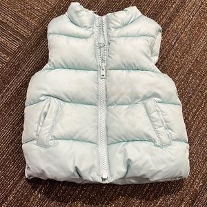 Old Navy - Girls Light Blue Puffer Vest - Size 12-18 months